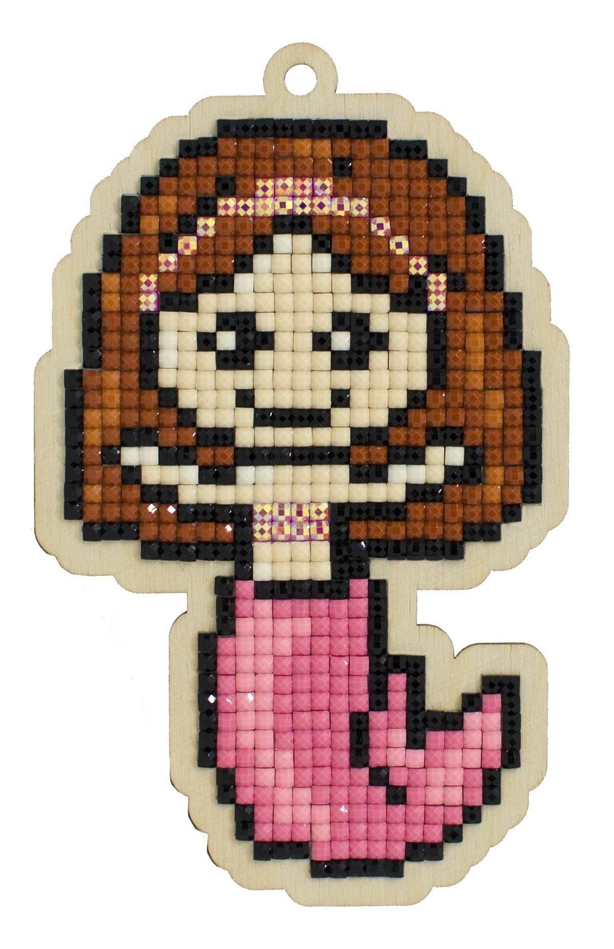 Marina WWP368 Diamond Painting on Plywood Kit featuring colorful rhinestones and tools for crafting.